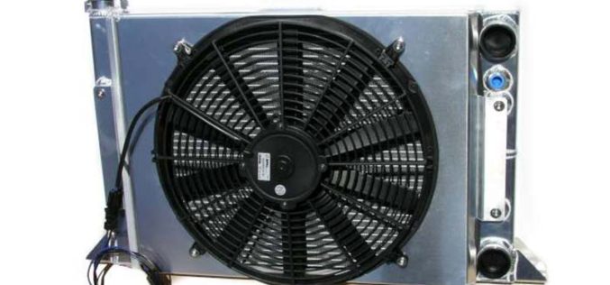 Meziere Sportsman-Style Radiator with Fan and Shroud